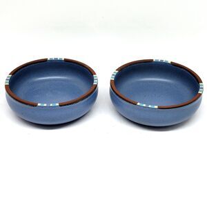 Dansk Mesa  Blue  5.75" Coupe Cereals Soup Bowls Japan Set of 2